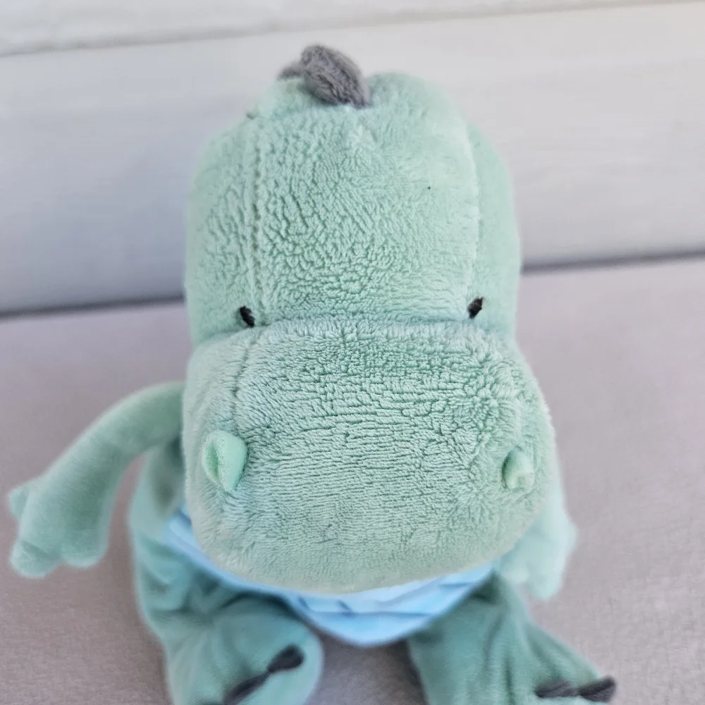 Carters Just One You Green Dinosaur Plush Rattle 8